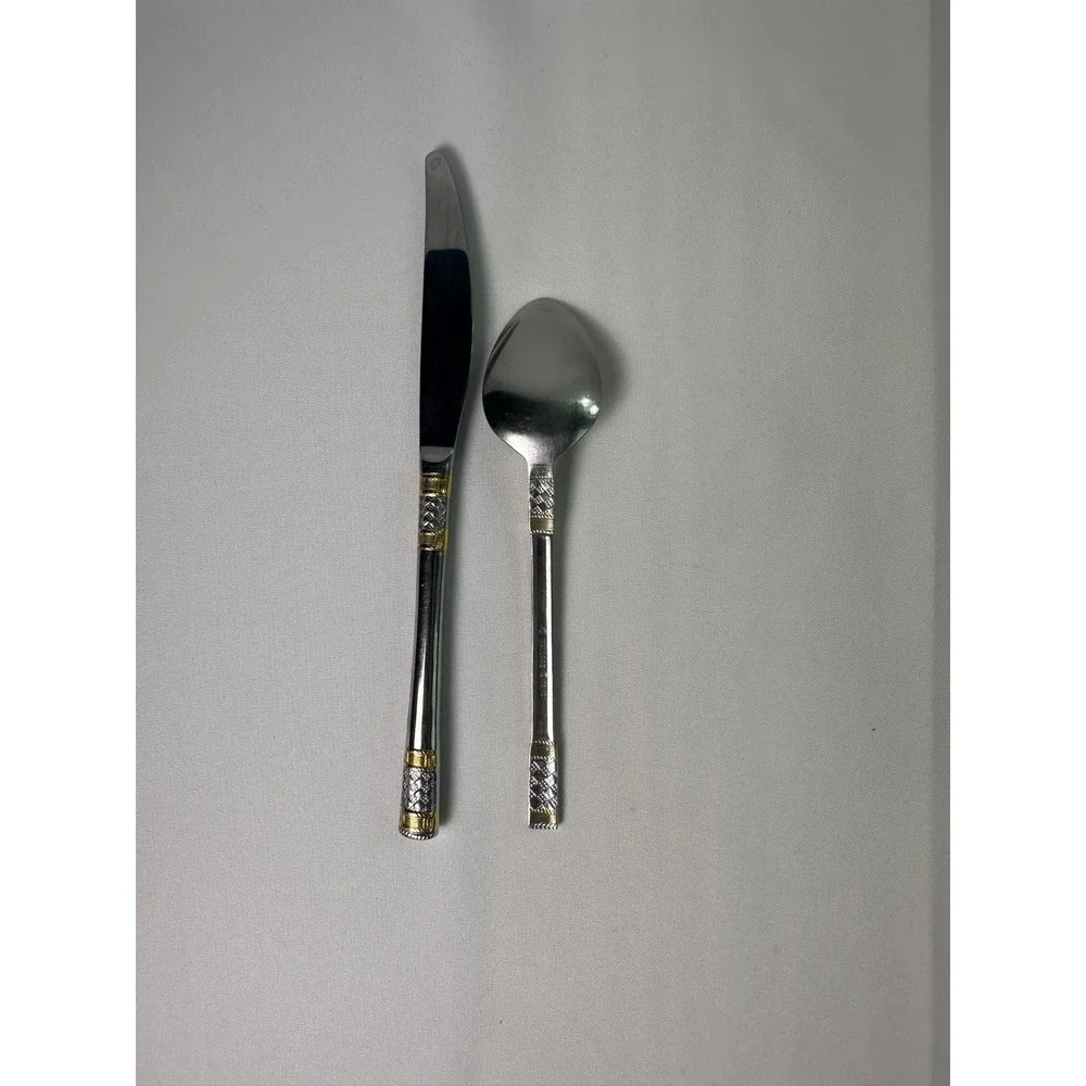 Wallace Kings Plate Retired Pattern Stainless Flatware Knife‎ & Spoon 18/10